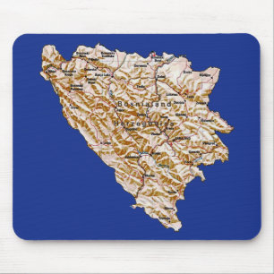 Tapis De Souris Carte de Bosnie-Herzégovine Mousepad