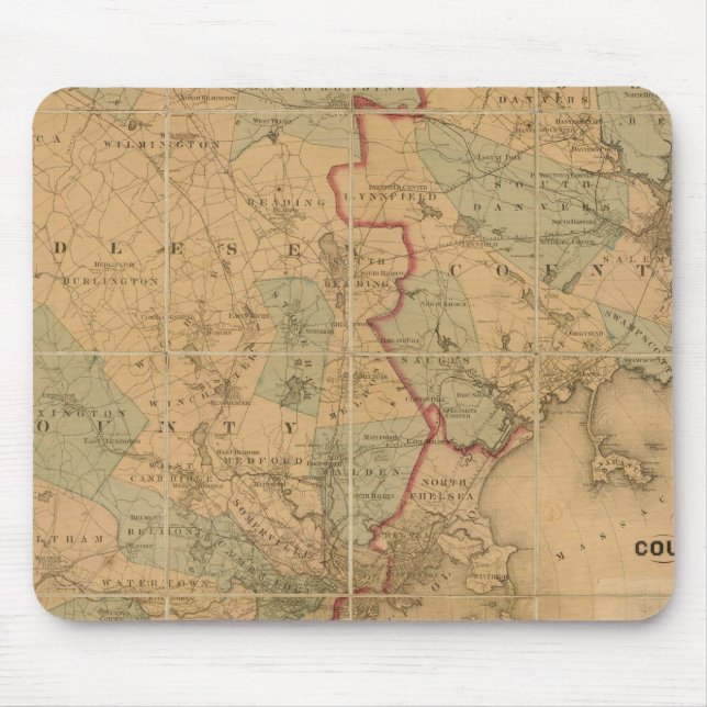 Tapis De Souris Carte De Boston 2 (Devant)