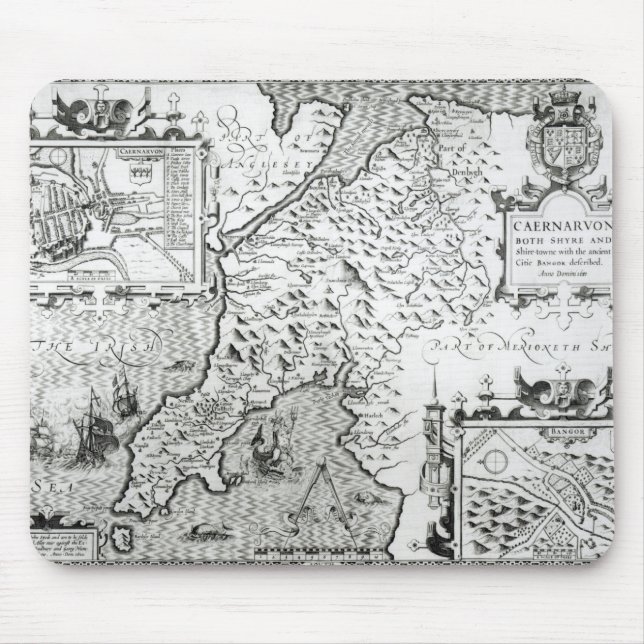 Tapis De Souris Carte de Caernarvon, 1616 (Devant)