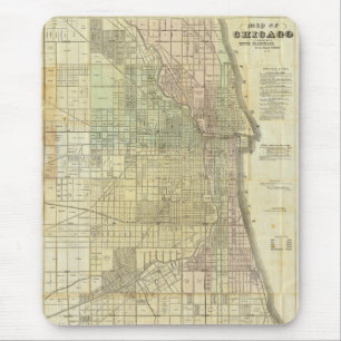 Tapis De Souris Carte de Chicago Illinois 1857