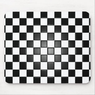 Tapis De Souris Carte De Contrôle Noir Et Blanc Vérifier Mousepad