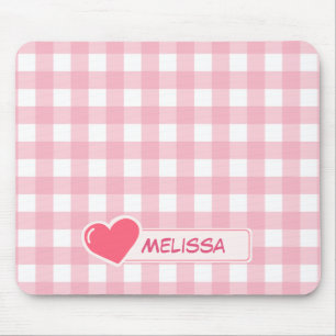 Tapis De Souris Carte de contrôle rose et blanc Cute personnalisée