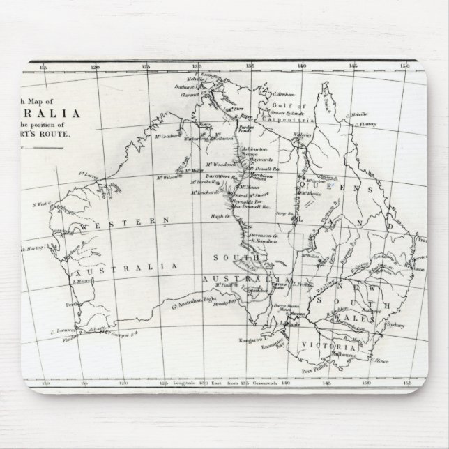 Tapis De Souris Carte de croquis de l'Australie (Devant)