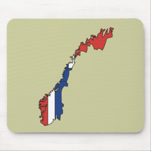 Tapis De Souris Carte de drapeau de la Norvège