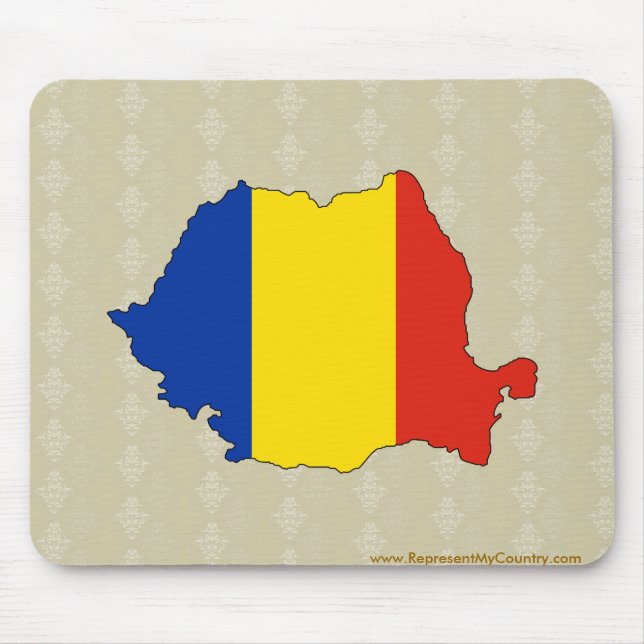 Tapis De Souris Carte de drapeau de la Roumanie normale (Devant)
