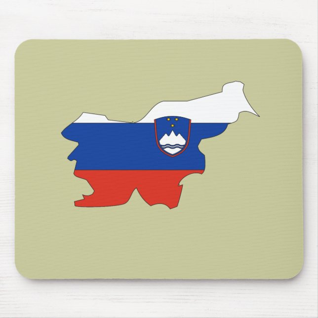 Tapis De Souris Carte de drapeau de la Slovénie (Devant)