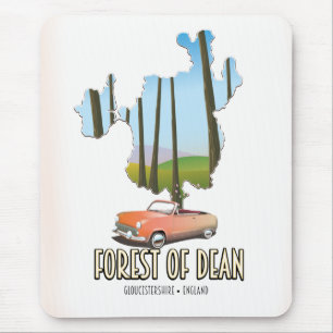 Tapis De Souris carte de Forest Of Dean Gloucestershire Angleterre