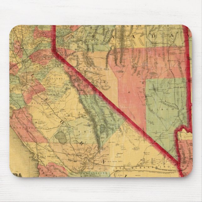 Tapis De Souris Carte de la Californie, Nevada, Utah (Devant)
