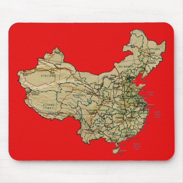 Tapis De Souris Carte de la Chine Mousepad (Devant)