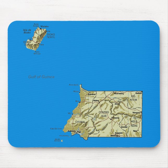 Tapis De Souris Carte de la Guinée équatoriale Mousepad (Devant)