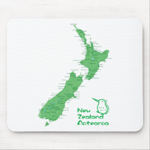 Tapis De Souris Carte de la Nouvelle Zélande