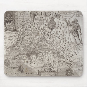 Tapis De Souris Carte de la Virginie, découverte et décrite par