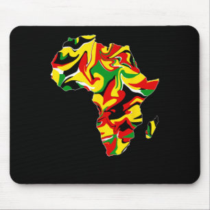 Tapis De Souris Carte de l'Afrique Vert Jaune Rouge Fière Africain