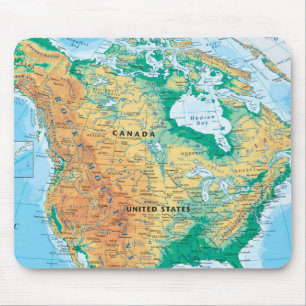 Tapis De Souris Carte de l'Amérique du Nord