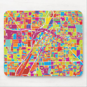 Tapis De Souris Carte de Las Vegas coloré, Nevada