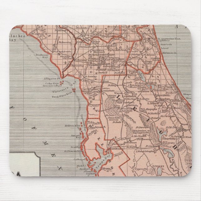 Tapis De Souris Carte de l'Atlas de Floride (Devant)