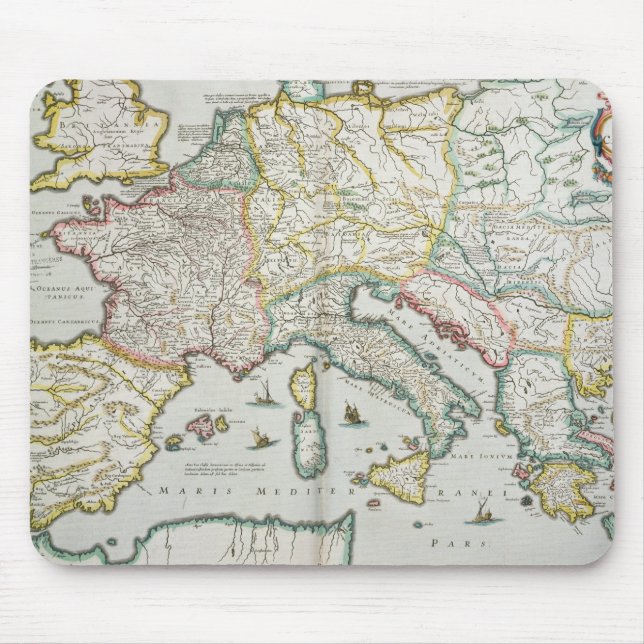 Tapis De Souris Carte de l'empire de Charlemagne (Devant)