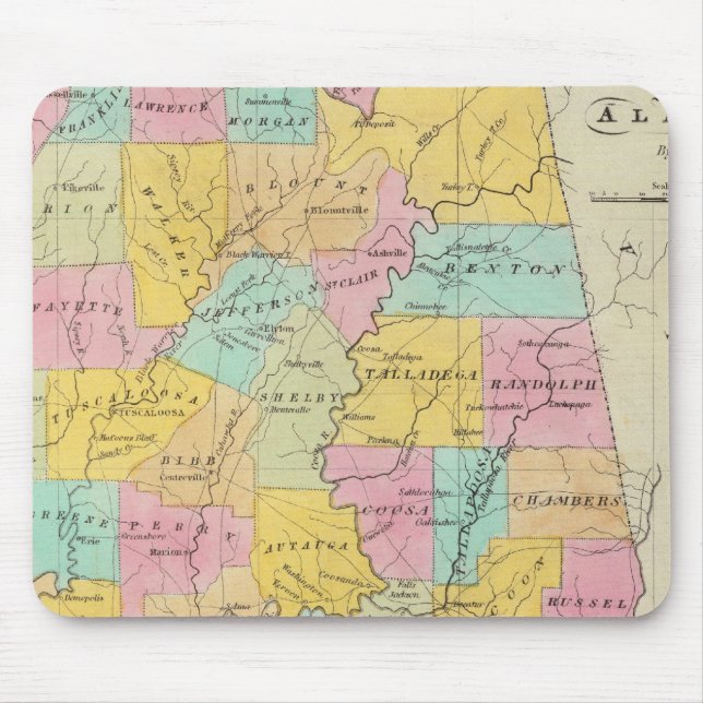 Tapis De Souris Carte de l'État de l'Alabama (Devant)