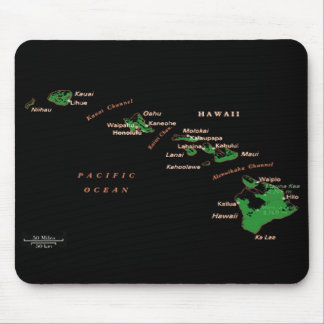 Tapis De Souris Carte de l'île d'Hawaii