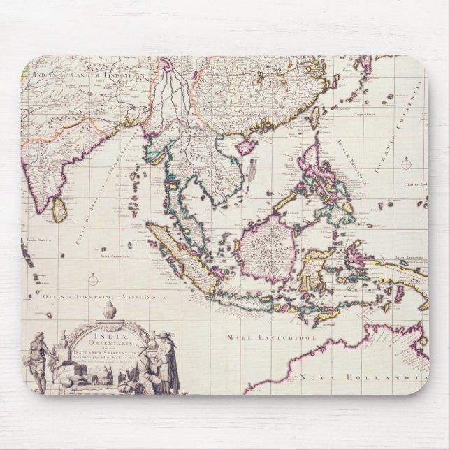 Tapis De Souris Carte de l'Inde et des Indes est (Devant)