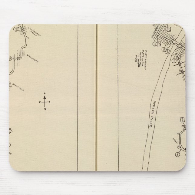 Tapis De Souris Carte de l'index Columbia County Rensselaer County (Devant)