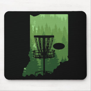 Tapis De Souris Carte de l'Indiana Disc Golf Joueur Frisbees Disc