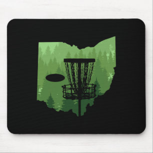 Tapis De Souris Carte de l'Ohio Disc Golf Joueur Frisbees Disc Gol