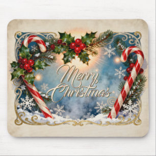 Tapis De Souris Carte de Noël festive avec éclat
