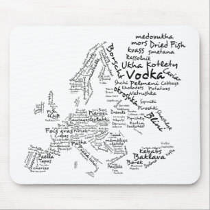 Tapis De Souris Carte de nourriture de l'Europe