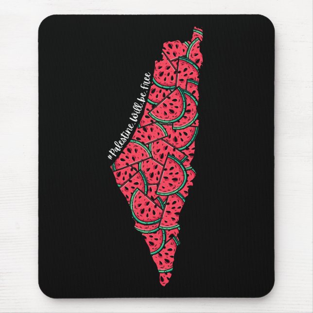 Tapis De Souris Carte de Palestine remplie de pastèques | Palestin (Devant)