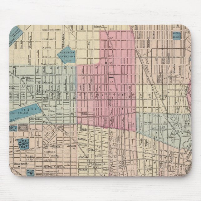 Tapis De Souris Carte de Philadelphie, Pennsylvanie (Devant)