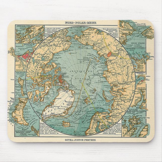 Tapis De Souris Carte de Pôle Nord (Devant)