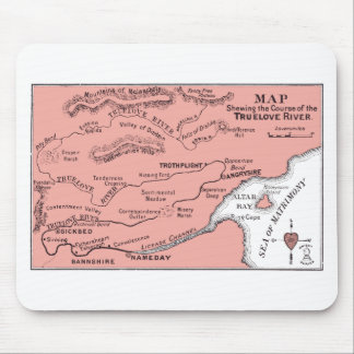 Tapis De Souris Carte de rivière Mousepad de bien-aimé