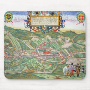 Tapis De Souris Carte de Serravalle, de 'Civitates Orbis Terrarum
