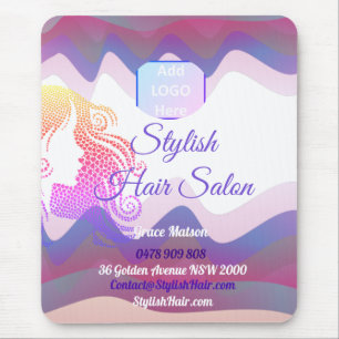 Tapis De Souris Carte de souris Business Rainbow Waves avec logo