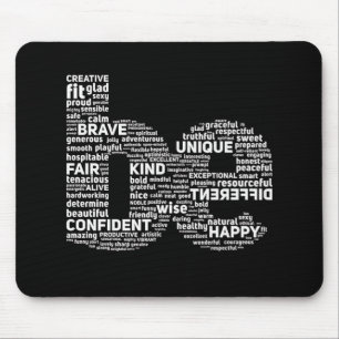 Tapis De Souris Carte de souris d'art Word inspiré