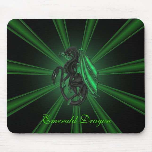 Tapis De Souris Carte de souris Green Emerald Dragon (Devant)