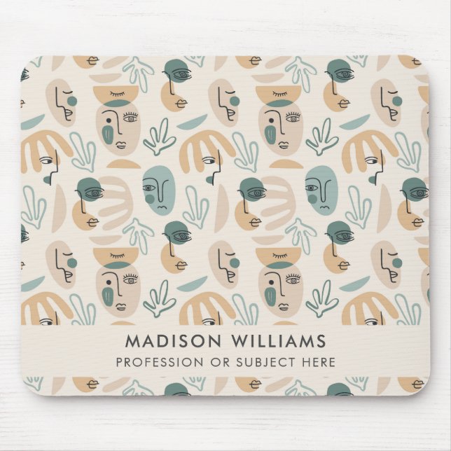 Tapis De Souris Carte de souris monogramme du client (Devant)