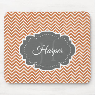 Tapis De Souris Carte de souris personnalisée Orange Chevron