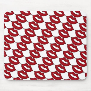 Tapis De Souris Carte de souris rouge à lèvres chaudes