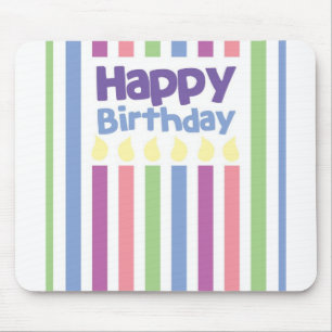 Tapis De Souris Carte de stripey de joyeux anniversaire