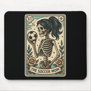 Tapis De Souris Carte de tarot de mère au foyer squelette Fête des