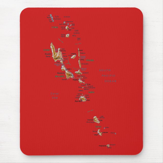 Tapis De Souris Carte de Vanuatu Mousepad (Devant)