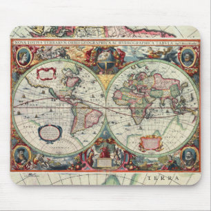 Tapis De Souris Carte de Vieux Monde Mousepad