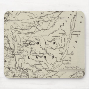 Tapis De Souris Carte de Zululand avec les frontières contiguës