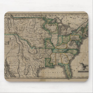 Tapis De Souris Carte des 1823 USA