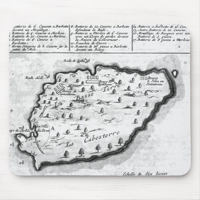 Tapis De Souris Carte des Barbade (Devant)
