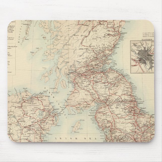Tapis De Souris Carte des chemins de fer des îles britanniques (Devant)