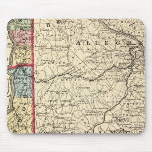 Tapis De Souris Carte des comtés de Hancock, Brooke, Ohio, Marsha