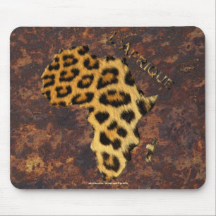 Tapis De Souris Carte des endroits léopards de la faune de l'AFRIQ